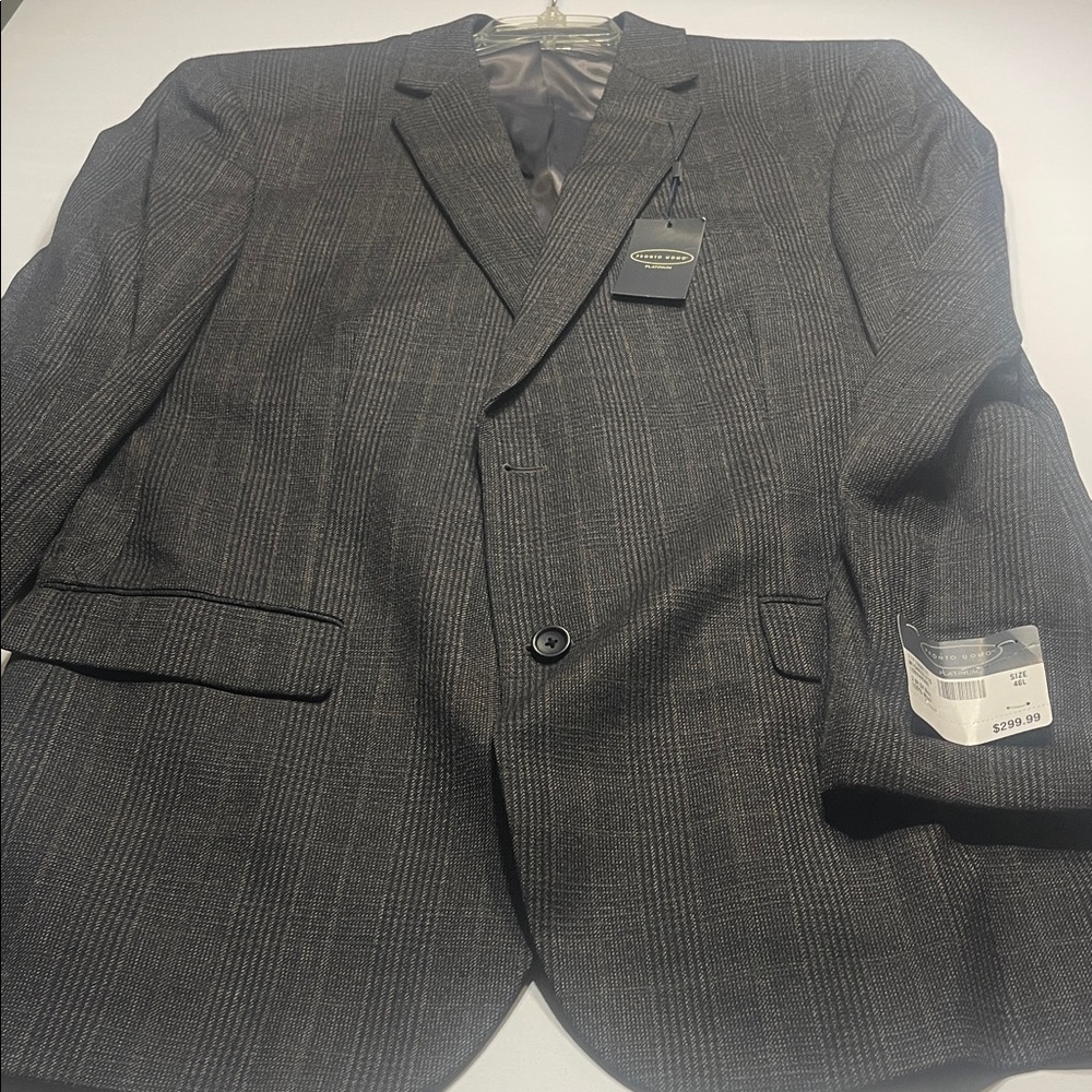 Pronto Uomo Dark Gray Plaid Blazer